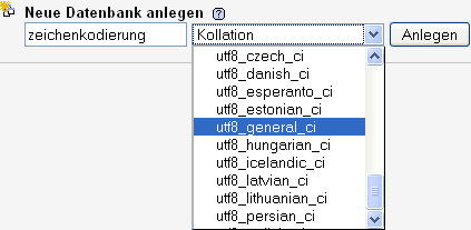 UTF8-Datenbank